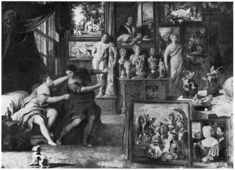 II - Interno di una collezione d'arte con Giuseppe e la moglie di Putifarre